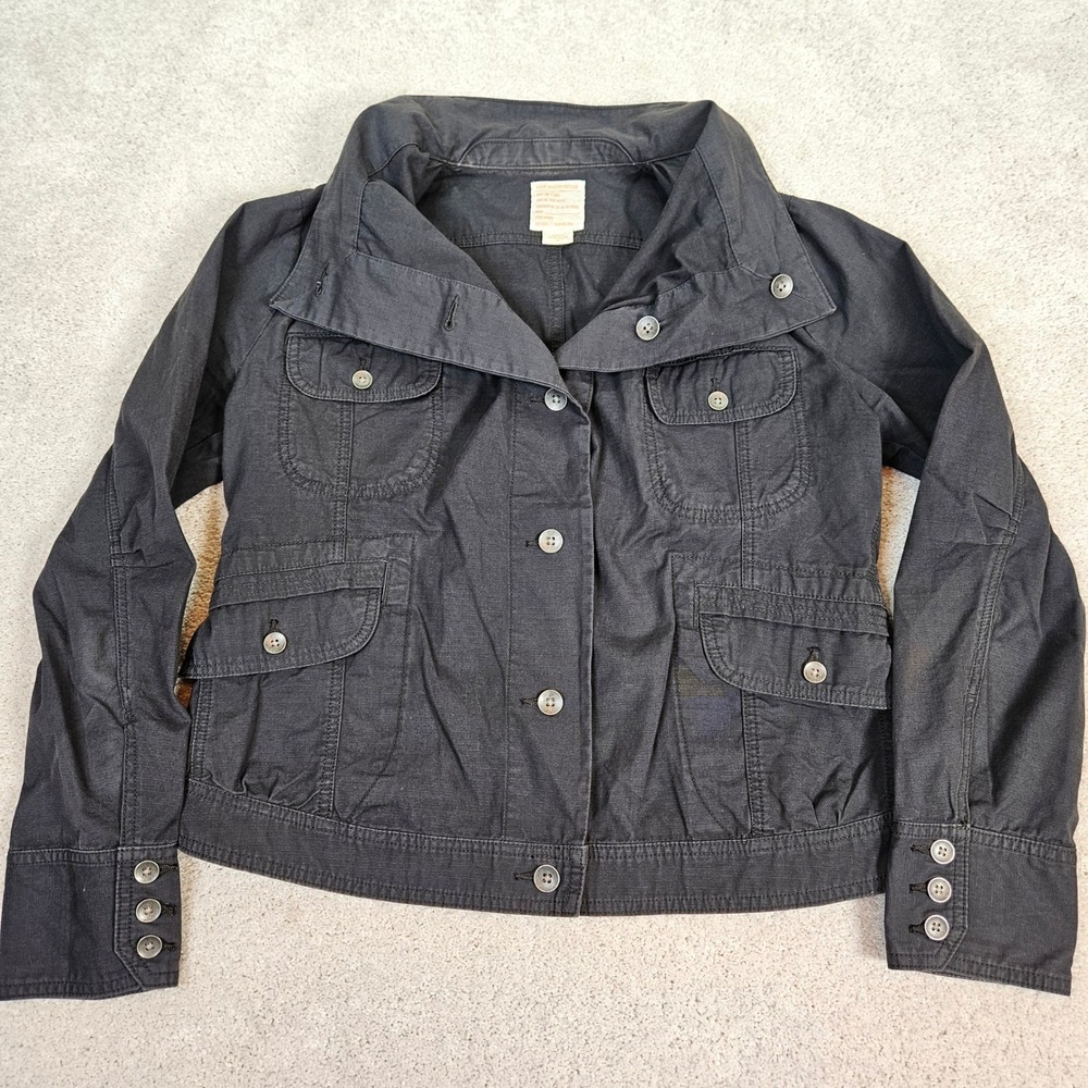 Eddie Bauer Women's Black Cotton Utility Field Jacket Outdoor-Inspired‎ Size M